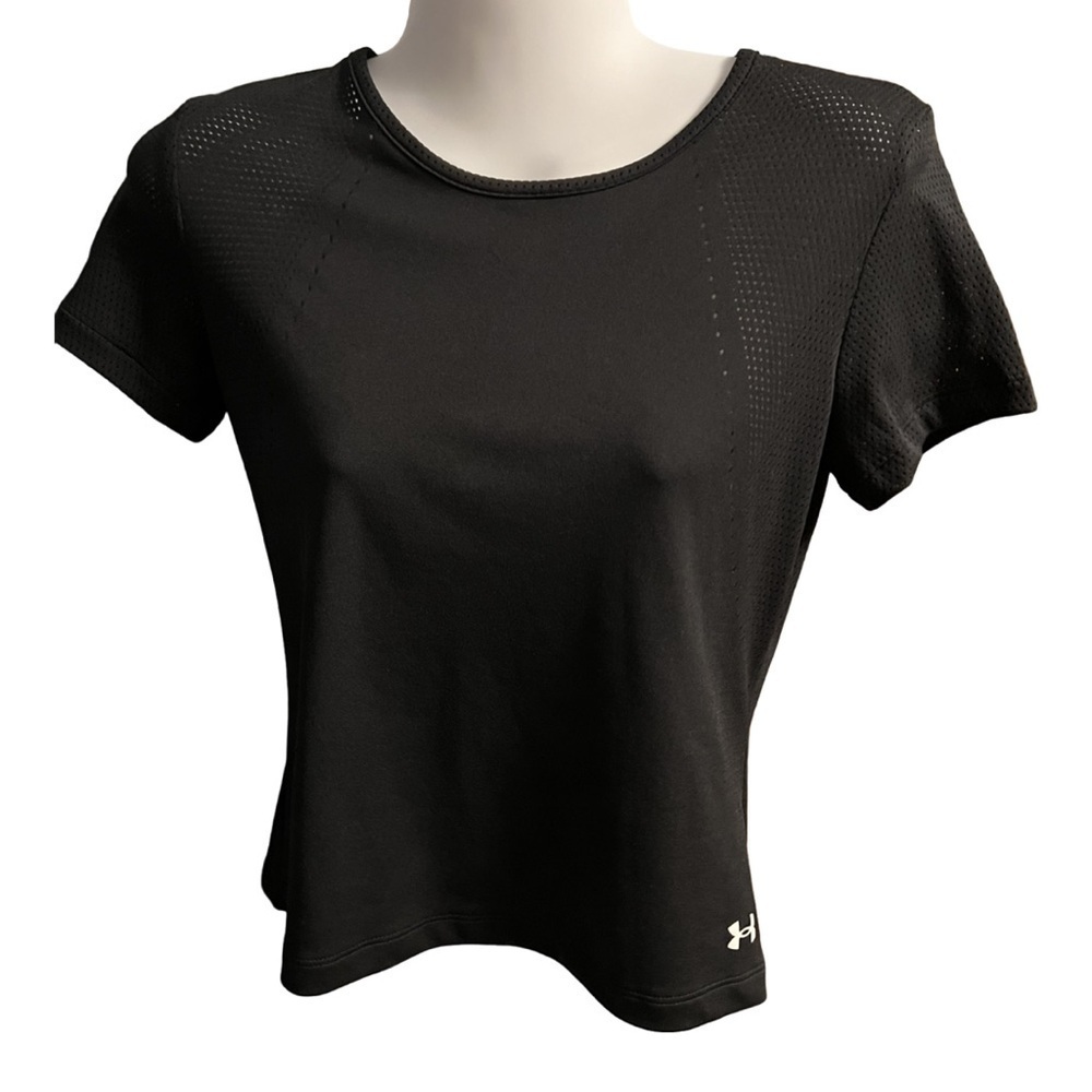 Under Armour Black Mesh Short Sleeve Sports Top NWOT XS